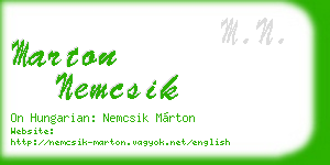 marton nemcsik business card