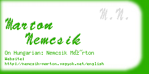 marton nemcsik business card